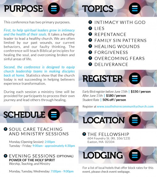 Soul Care Equipping Conference Brochure / Branding (back)